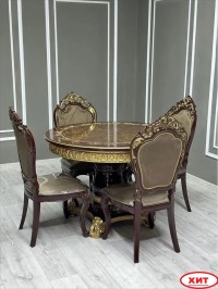 Кухонный стол Голд круглый цвет венге коричневый Кухонный стол Голд круглый цвет венге коричневый