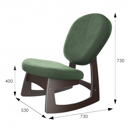 Кресло-качалка Смарт G Силуэт (73х53х73) в скандинавском стиле, лунар форест, венге