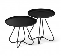 Столик кофейный SHT-CT3-2 (36,5х45х45) в скандинавском стиле, черный муар
