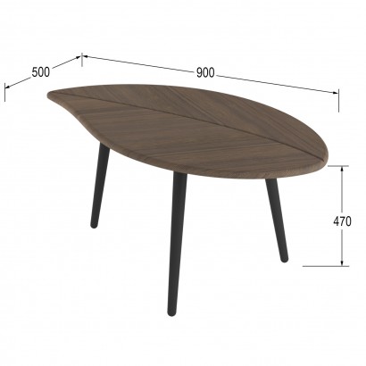 Стол журнальный Берли (12 мм) (46,6х90х50) в скандинавском стиле, акация