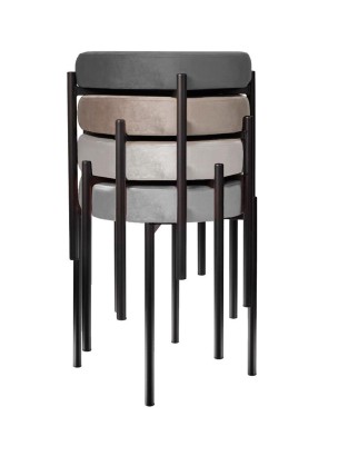 Табурет M DikLine, M02 бежевый, ножки белые