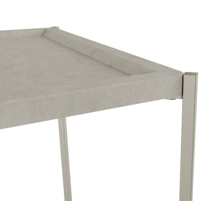 Стол журнальный Стефан (50х52х52) в стиле лофт, лайт стоун, титан