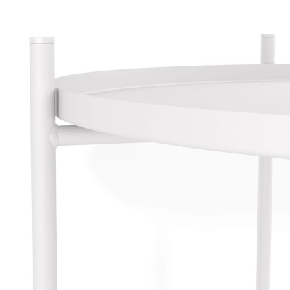 Столик журнальный SHT-CT8-2 (42,6х47,6х47,6) в скандинавском стиле, белый муар