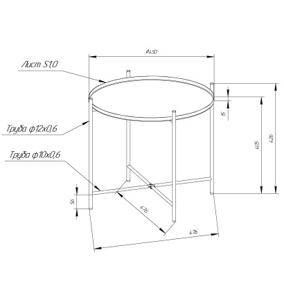 Столик журнальный SHT-CT8-2 (42,6х47,6х47,6) в скандинавском стиле, белый муар