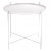 Столик журнальный SHT-CT8-2 (42,6х47,6х47,6) в скандинавском стиле, белый муар