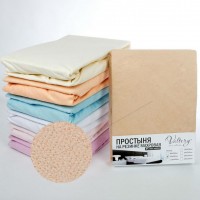 Простынь на резинке трикотажная PT bezhevaya, 90x200 бежевая арт. PT bezhevaya