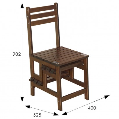 Стул-стремянка Массив (90,2х40х52,5) в классическом стиле, орех