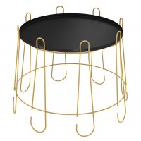 Столик кофейный SHT-CT6-2 (42х52,5х52,5) в скандинавском стиле, золото, черный муар Столик кофейный SHT-CT6-2 (42х52,5х52,5) в скандинавском стиле, золото, черный муар