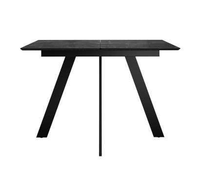 Стол DikLine DKD140, керамика 140(180)х80, мрамор черный матовый, опоры черные (2 уп.)