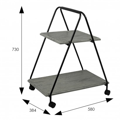 Стол сервировочный Милн серый шпат (73х58х38,4) в стиле лофт,