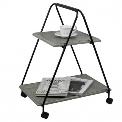 Стол сервировочный Милн серый шпат (73х58х38,4) в стиле лофт,