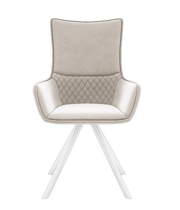 Стул DikLine 289 поворотный E52 бежевый, ножки белые