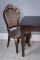 Комплект мебели для кухни стол Инфинити венге с темной патиной и два стула Шейх венге с золотом, сиденье велюр бежевый.