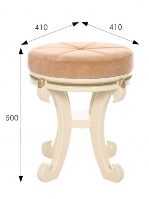 Банкетка Глория (50х41х41) в классическом стиле, дуб шампань, крем