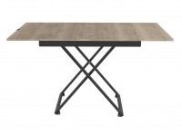 Стол универсальный трансформируемый ГЕНРИ (40х90,5х68) в стиле лофт, дуб галифакс, чёрный