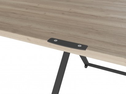 Стол универсальный трансформируемый ГЕНРИ (40х90,5х68) в стиле лофт, дуб галифакс, чёрный