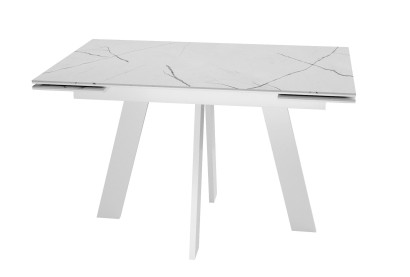 Стол DikLine SKM120 Керамика Белый мрамор/подстолье белое/опоры белые (2 уп.)