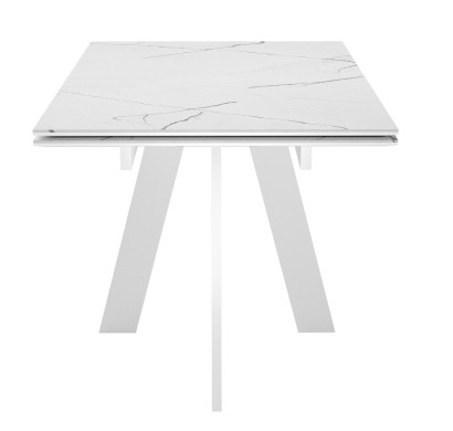 Стол DikLine SKM120 Керамика Белый мрамор/подстолье белое/опоры белые (2 уп.)