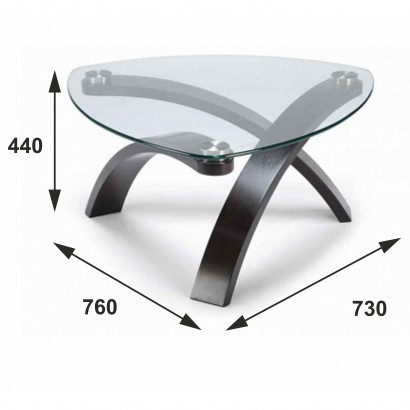 Стол журнальный Гурон 3 структура (44х76х73) в стиле техно, венге структура