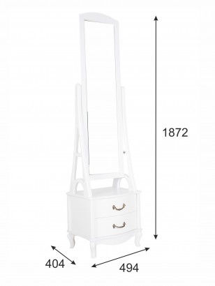 Зеркало напольное Джульетта (187,2х49,4х40,4) в классическом стиле, молочный дуб