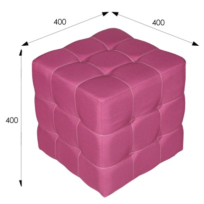 Банкетка BeautyStyle 6, модель 400 (40х40х40) в скандинавском стиле, ткань малиновый