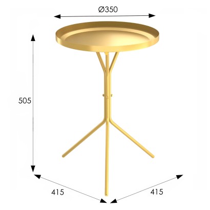 Столик журнальный SHT-CT11 (50,5х41,5х41,5) в скандинавском стиле, золото