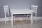 Комплект мебели для кухни стол Инфинити белый с серой патиной и два стула Инфинити белых с серебром