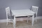 Комплект мебели для кухни стол Инфинити белый с серой патиной и два стула Инфинити белых с серебром