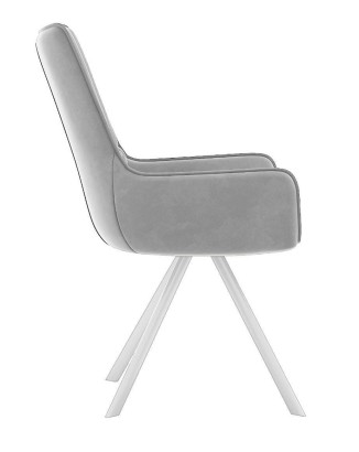 Стул DikLine 289 поворотный E28 светло-серый, ножки белые