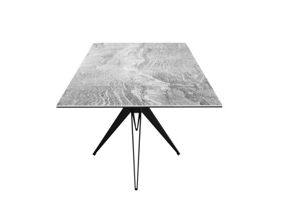 Стол DikLine KW160 керамика серый мрамор С31 глянец/опоры черные (2 уп.)