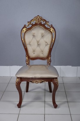 Стул кухонный Шейх венге с золотом. Сиденье велюр с каретной стяжкой