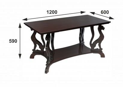 Стол журнальный Багира (59х120х60) в классическом стиле, орех