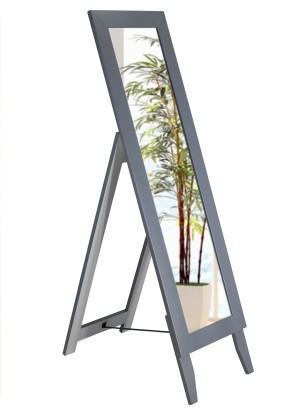 Зеркало напольное BeautyStyle 1 (130х35х45) в классическом стиле, серый графит