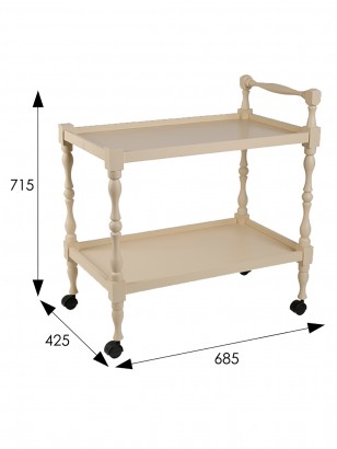Стол сервировочный Бридж (71,5х68,5х42,5) в скандинавском стиле, слоновая кость