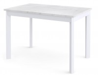 Стол Dikline L110 Мрамор белый (ЛДСП EGGER)/Опоры белый