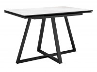 Стол DikLine DKF120 Керамика глянец Onyx Bianco/подстолье черное/опоры черные Стол DikLine DKF120 Керамика глянец Onyx Bianco/подстолье черное/опоры черные