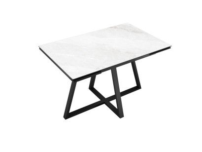 Стол DikLine DKF120 Керамика глянец Onyx Bianco/подстолье черное/опоры черные