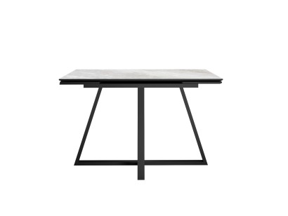 Стол DikLine DKF120 Керамика глянец Onyx Bianco/подстолье черное/опоры черные