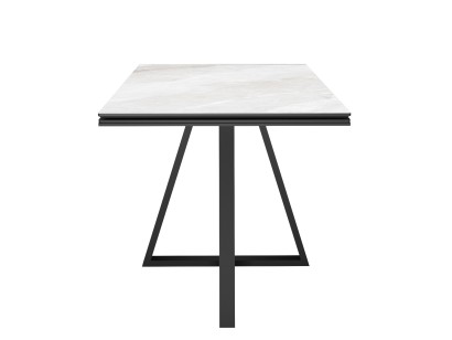 Стол DikLine DKF120 Керамика глянец Onyx Bianco/подстолье черное/опоры черные