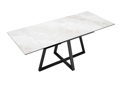 Стол DikLine DKF120 Керамика глянец Onyx Bianco/подстолье черное/опоры черные