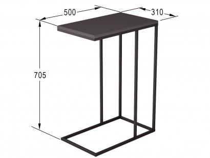 Стол придиванный Агами (70,5х50х31) в стиле лофт, чёрный