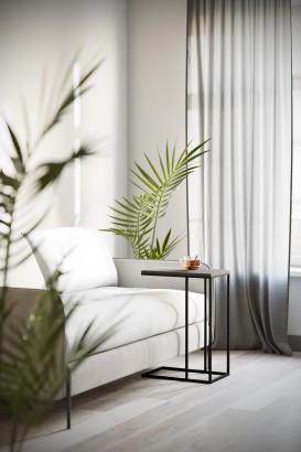 Стол придиванный Агами (70,5х50х31) в стиле лофт, чёрный