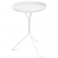 Столик журнальный SHT-CT11 (50,5х41,5х41,5) в скандинавском стиле, белый муар