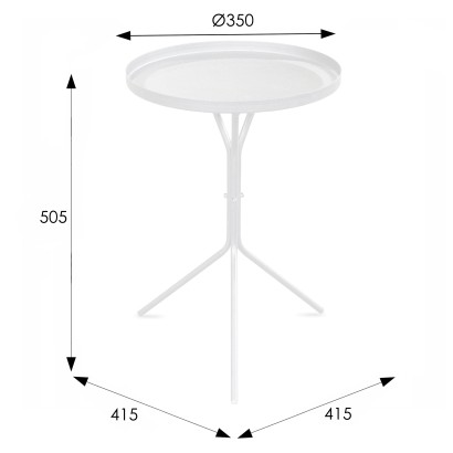 Столик журнальный SHT-CT11 (50,5х41,5х41,5) в скандинавском стиле, белый муар