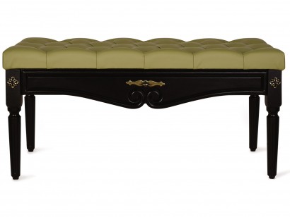 Банкетка Сильвия экокожа (43х90х43) в классическом стиле, оливковый, венге
