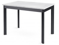 Стол Dikline L110 Мрамор белый (ЛДСП EGGER)/Опоры черный