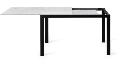 Стол Dikline L110 Мрамор белый (ЛДСП EGGER)/Опоры черный