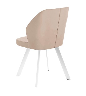 Стул DikLine 232 поворотный B03 BEIGE, ножки белые