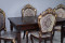 Комплект мебели для кухни стол Инфинити венге с темной патиной и четыре стула Шейх венге с золотом, сиденье жаккард.