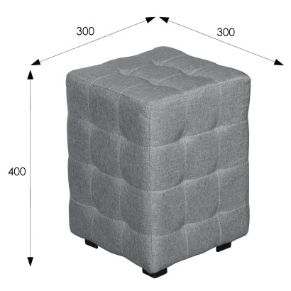 Банкетка BeautyStyle 6, модель 300 (40х30х30) в скандинавском стиле, ткань серый